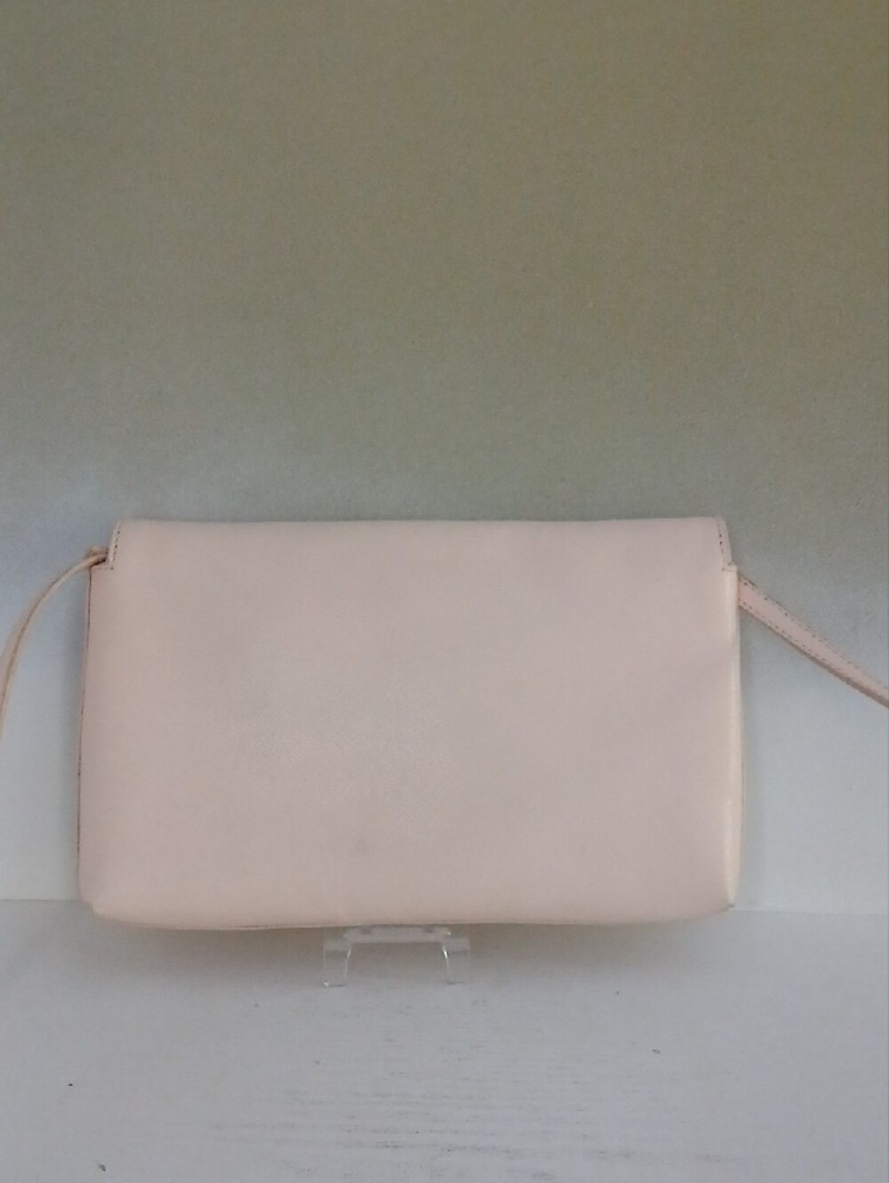 Ted Baker Blush Leather Fold-Over Clutch with Gold Hardware - Picture 2 of 3